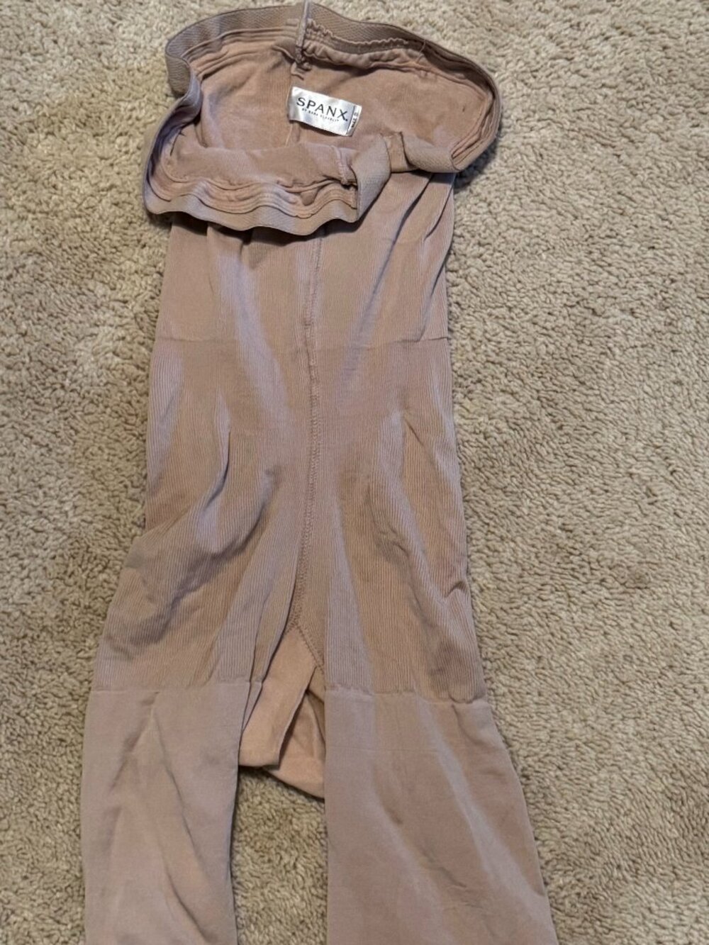 SPANX High Waisted Mid Thigh Shaping Shorts Nude Size D